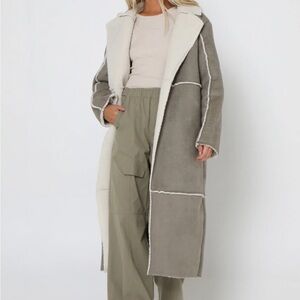 NWT  Two-Tone Long Coat